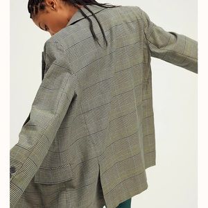 NWT free people oversized plaid blazer jacket